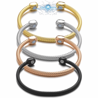Bracelet anti-douleurs magnétique en acier torsadé