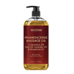 Photo d'une huile de massage anti cellulite avec une etiquette rouge