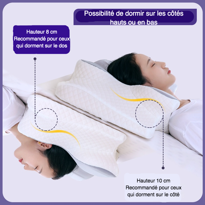 TEMPUR Ombracio Coussin De Couchage Ergonomique Forme Papillon - Fermeté Moyenne 60x50x10 Cm Blanc