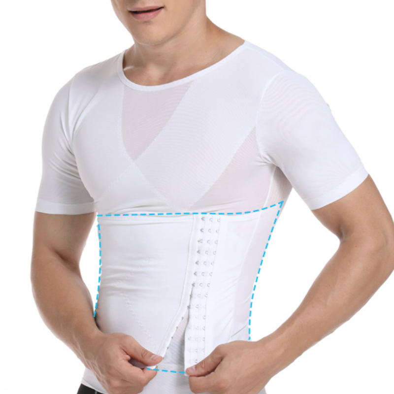 T-shirt Correcteur De Posture Homme - Effet Minceur, Compression - Noir/blanc - Taille à Préciser