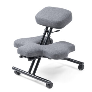 Tabouret ergonomique gris avec un repose-genoux