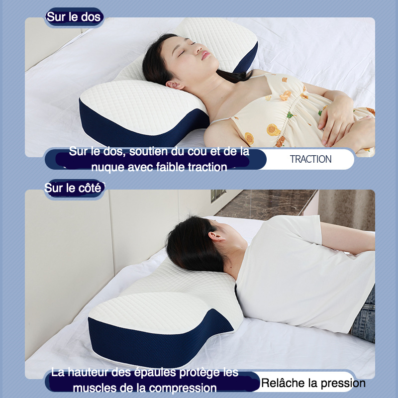 Coussin Ergonomique Anti-ronflement Oreiller Ergonomique Mémoire Forme Cervical - Anti-Ronflement - 60x33cm - Offert EBook + Masque + Bouchons Derila Ergo Oreiller Avis