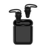 paire de boule Quies anti-ronflement noires avec boite assortie sur fond blanc