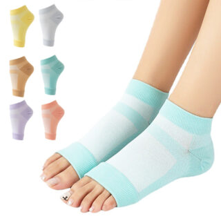 Chaussettes de compression femme anti-fatigue, yoga, à bout ouvert