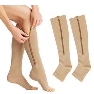 Chaussette de compression à glissière à bout ouvert pour femme