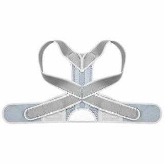 Corset orthopédique dorsale gris à bande à scratch.