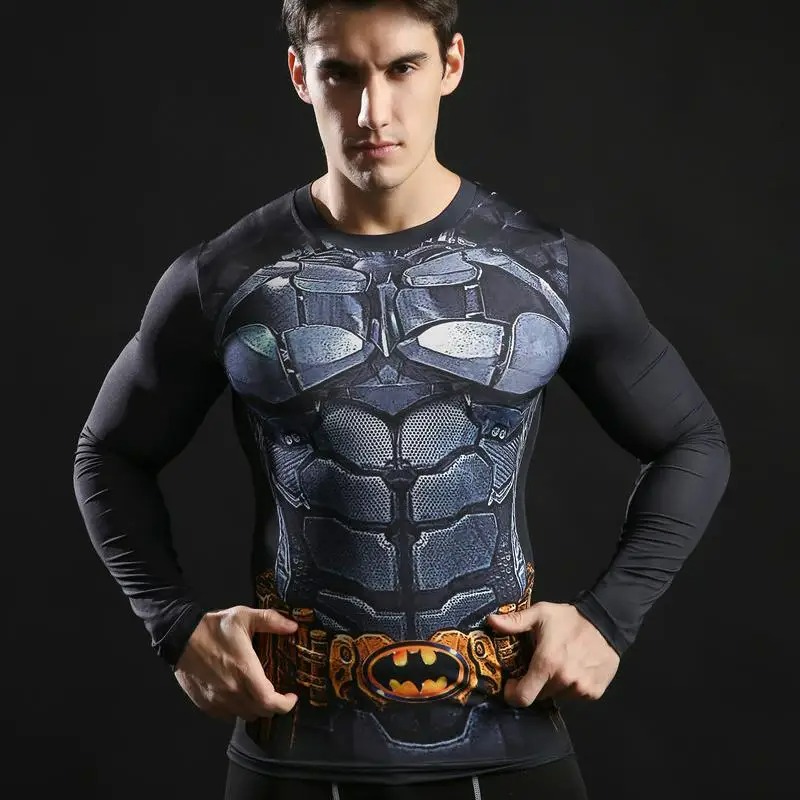 Tshirt compression Batman pour homme à manches longues • Instant Santé