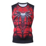 T-shirt compression homme sans manches spider man.