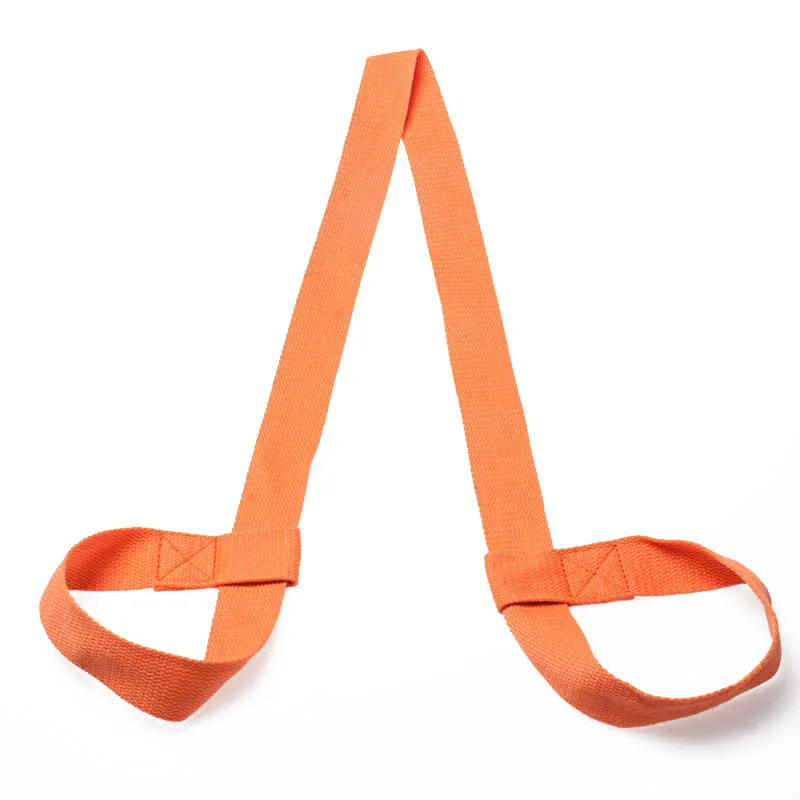 Sangle orange, de transport pour tapis de sport. Qui s'ajuste en coulissant.