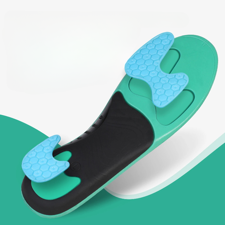 Paire De Semelles Orthopédiques Pour Pieds Plats - Soutien De La Voûte Plantaire - Homme/Femme - Vert