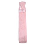 Bouillotte rose et polyvalente sur fond blanc