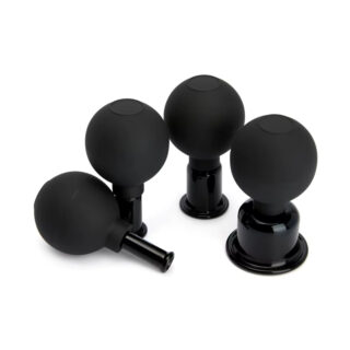 Lot de 4 ventouses anticellulites noires sur fond blanc