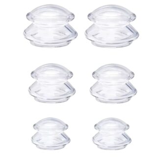 Lot de 6 ventouses anticellulite sur fond blanc