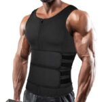 correcteur de posture gilet de sudation noir porté par un homme musclé