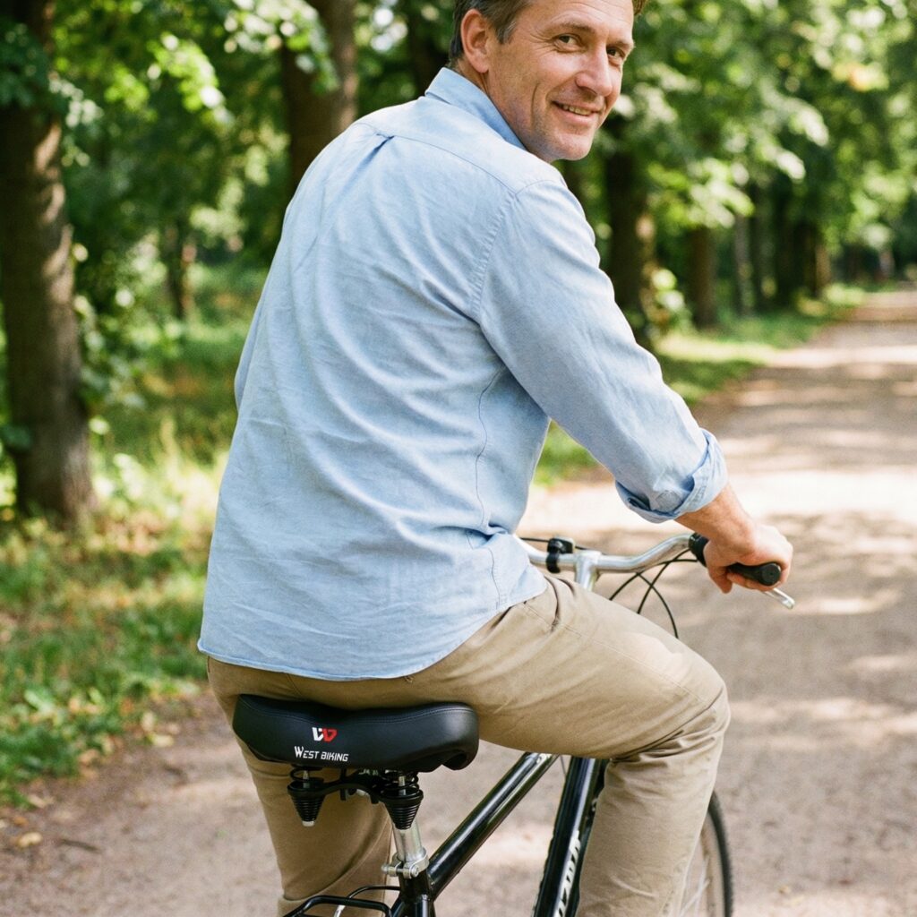 Selle vélo anti douleur extra large à ressorts lifestyle