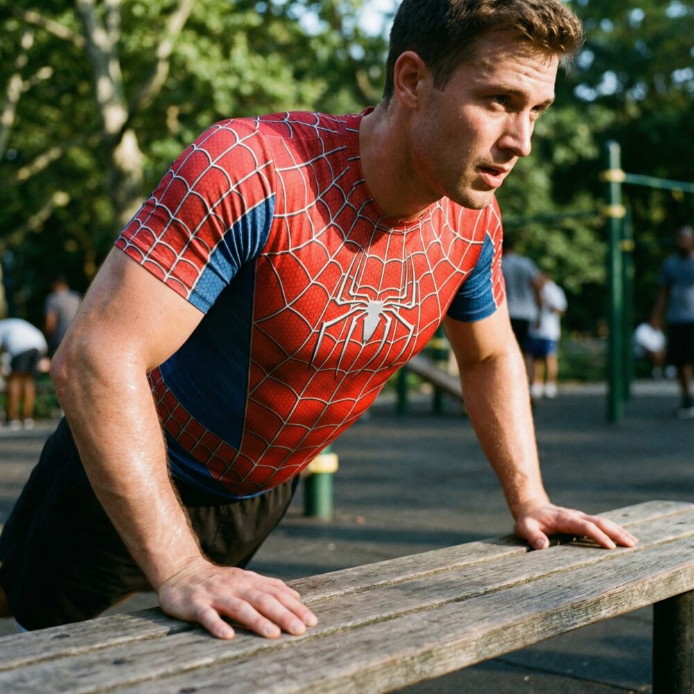 T-shirt compression Spider-Man à col rond pour homme lifestyle