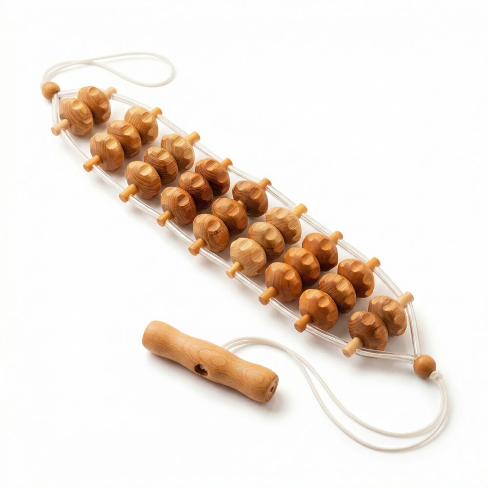 Rouleau de massage bois corps entier – détente musculaire naturelle