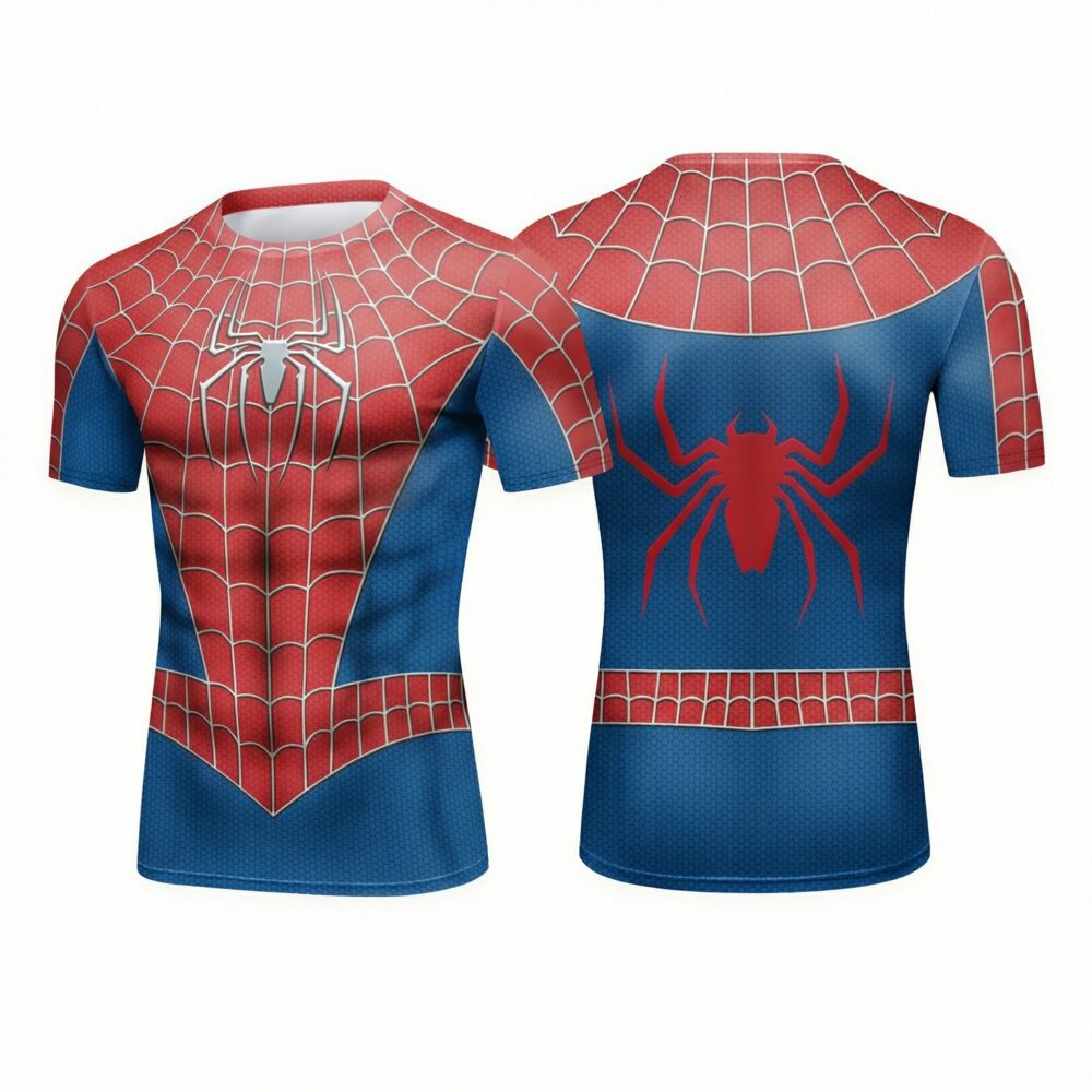 T-shirt compression Spider-Man à col rond pour homme