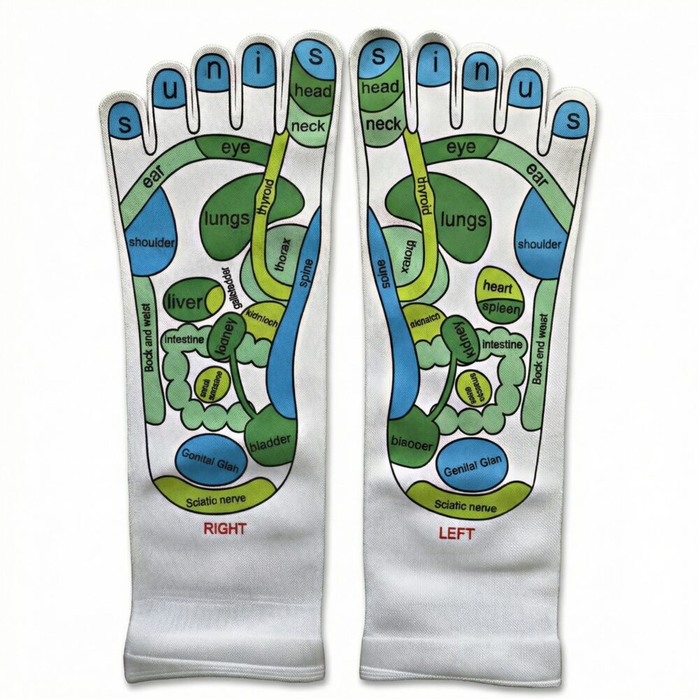 Chaussettes de réflexologie pour cibler les points d'acupression
