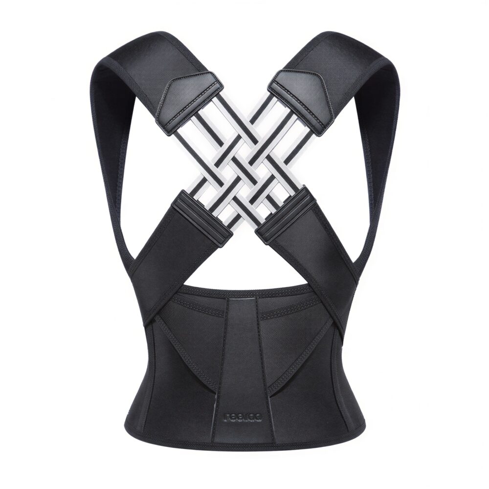 Corset orthopédique noir dos croisé unisexe 10