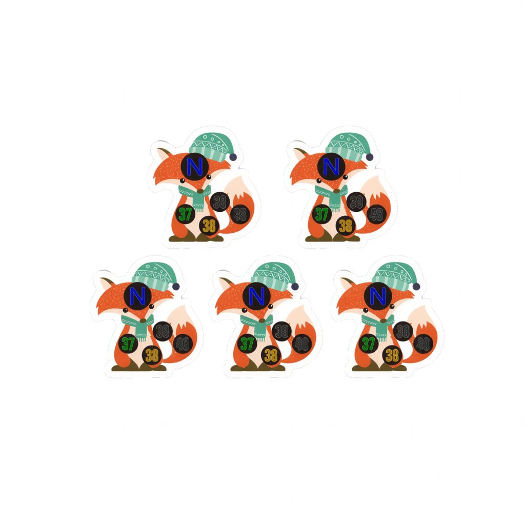 Lot de 5 thermomètres frontaux autocollants mignons pour enfants 9