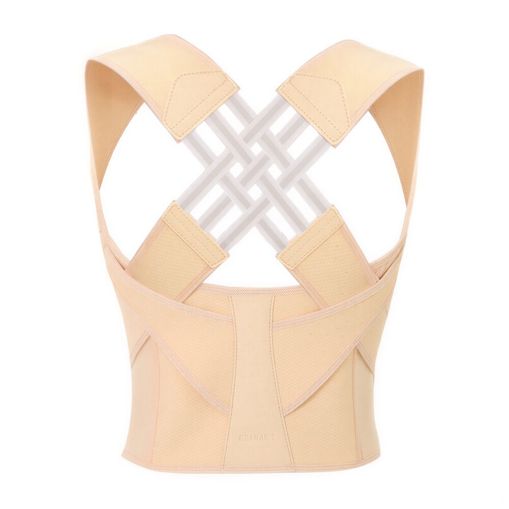 Corset orthopédique noir dos croisé unisexe 9