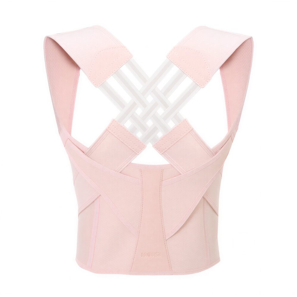 Corset orthopédique noir dos croisé unisexe 11