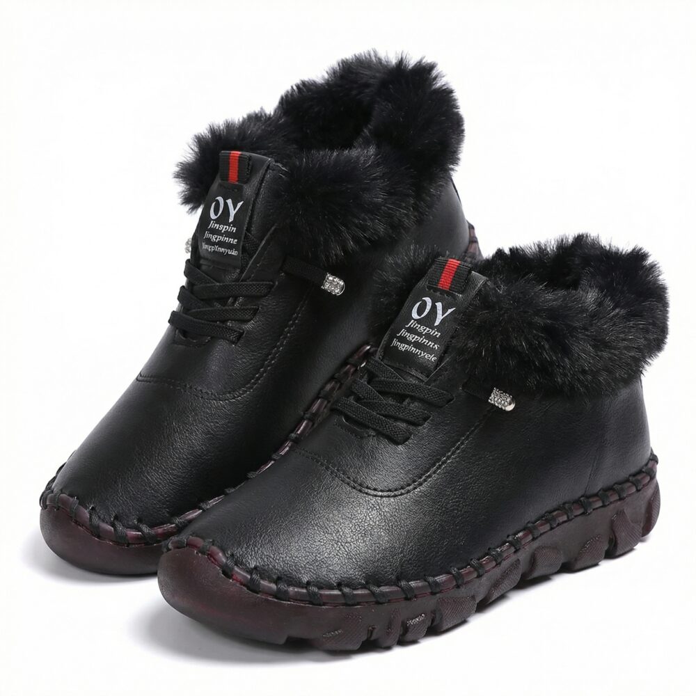 Paire de chaussures orthopédiques noires doublées en fourrure synthétique pour femme 36 Paire de chaussures orthopédiques noires doublées en fourrure synthétique pour femme 36