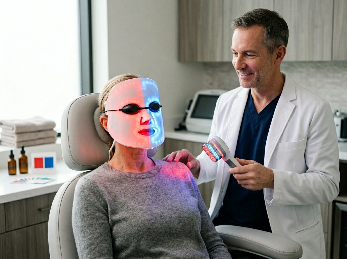 Photobiomodulation : léclat LED contre les rides et lacné - Lumière bleue ou rouge : choisir la bonne longueur donde