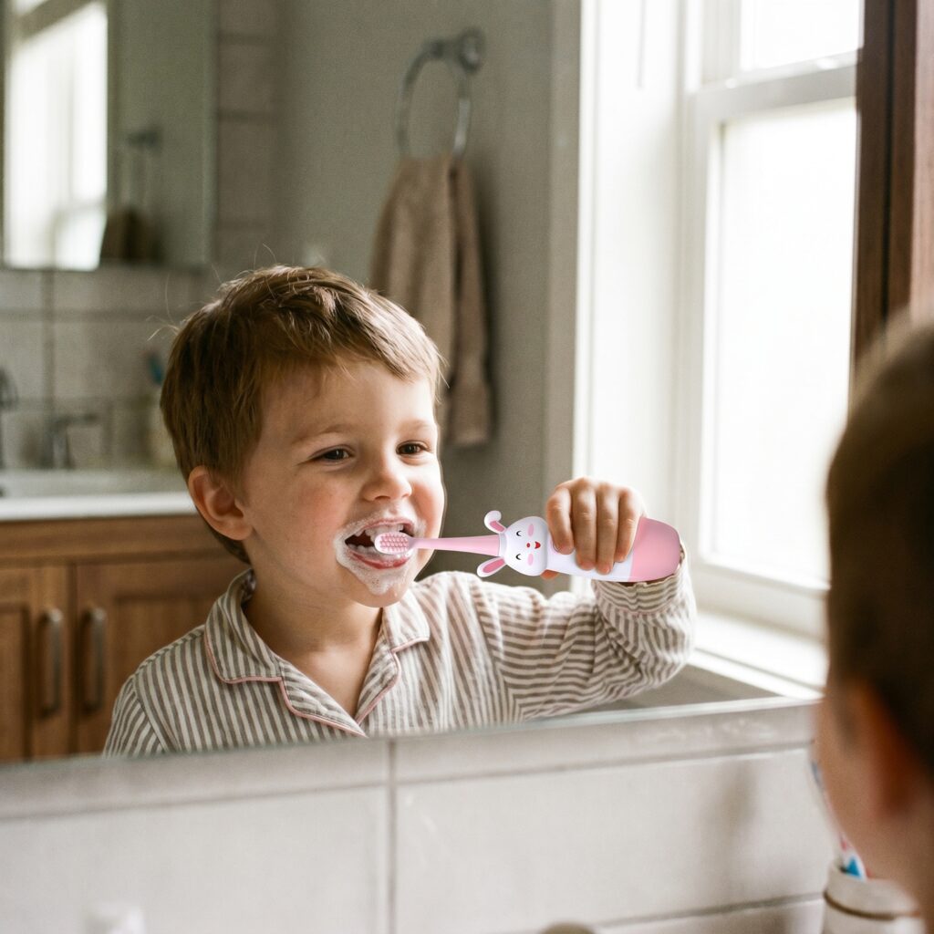 Brosse à dents électrique avec un lapin pour enfant 2