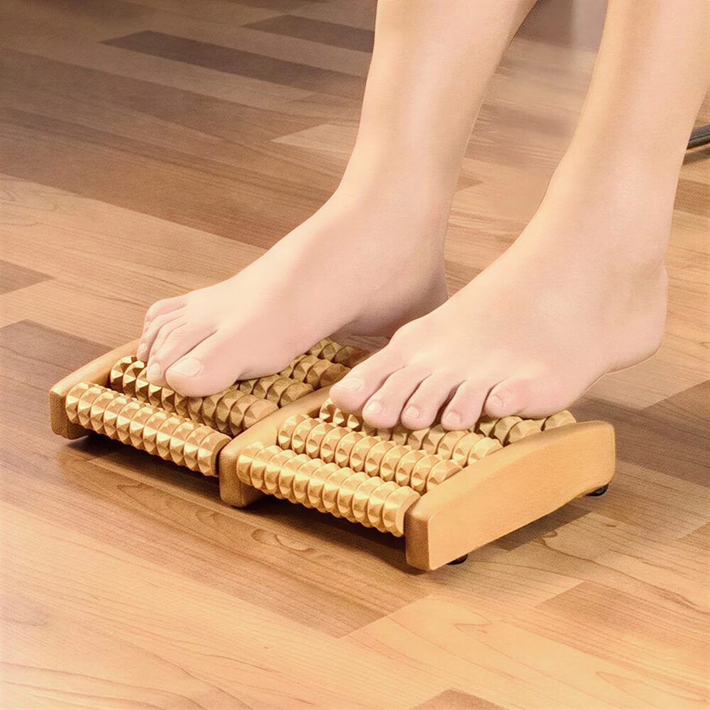 Rouleau de massage en bois pour pieds 2
