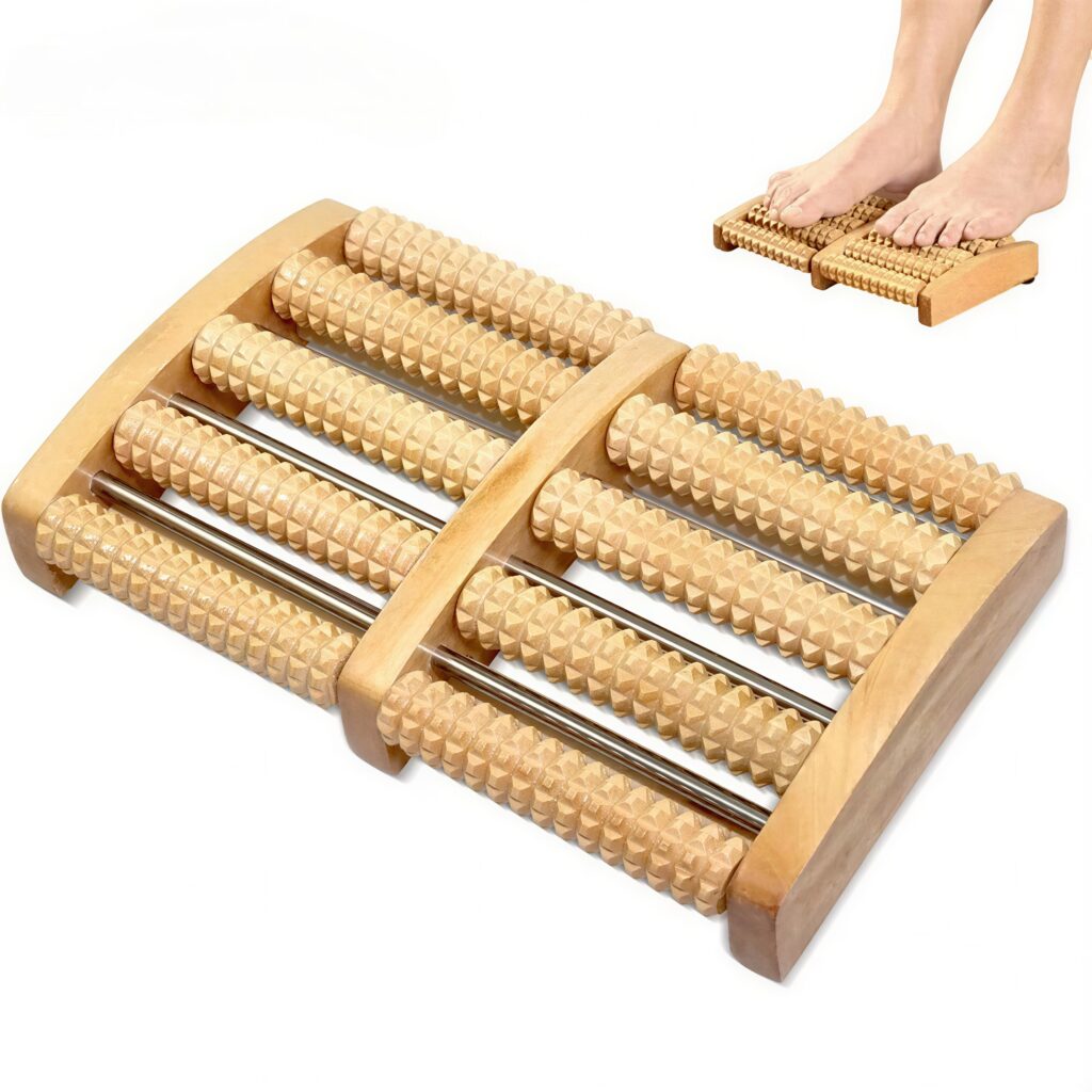 Rouleau de massage en bois pour pieds 3